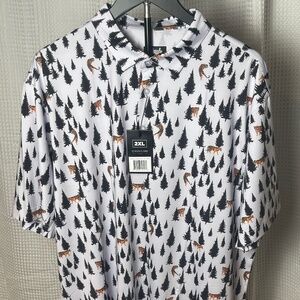 Mens tiger in the woods polo by Waggle NWT